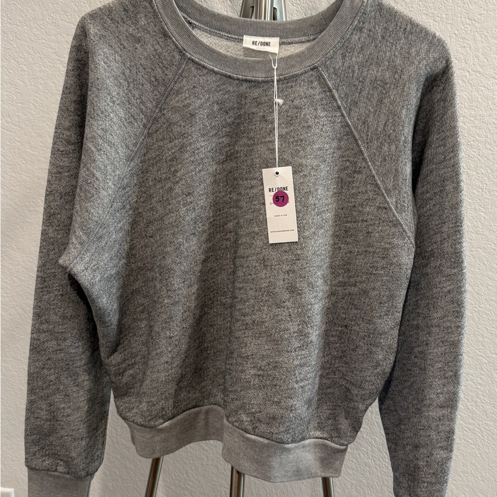 Re/Done Classic Gray Crew Neck Sweater